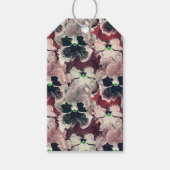 Roze, bruine waterverf bloemen cadeaulabel (Voorkant)