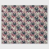 Roze, bruine waterverf bloemen cadeaupapier (Vlak)