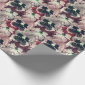 Roze, bruine waterverf bloemen cadeaupapier (Hoek)