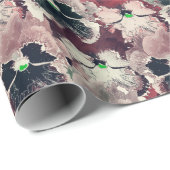 Roze, bruine waterverf bloemen cadeaupapier (Rol Hoek)