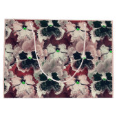 Roze, bruine waterverf bloemen groot cadeauzakje (Achterkant)