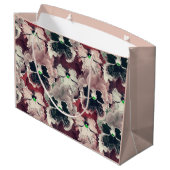 Roze, bruine waterverf bloemen groot cadeauzakje (Achterkant Gekanteld)