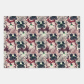 Roze, bruine waterverf bloemen inpakpapier vel (Voorkant)