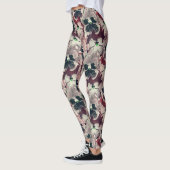 Roze, bruine waterverf bloemen leggings (Links)
