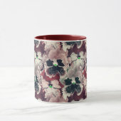 Roze, bruine waterverf bloemen mok (Midden)