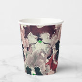 Roze, bruine waterverf bloemen papieren bekers (Links)