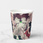 Roze, bruine waterverf bloemen papieren bekers (Rechts)