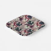 Roze, bruine waterverf bloemen papieren bordje (Gebogen)