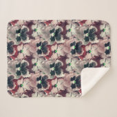 Roze, bruine waterverf bloemen sherpa deken (Voorkant (horizontaal))