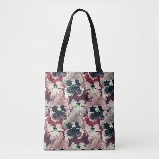 Roze, bruine waterverf bloemen tote bag (Voorkant)