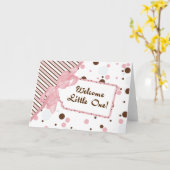 Roze & Bruine Welkome Kleine de Nieuwe Kaart van (Gele Bloem)