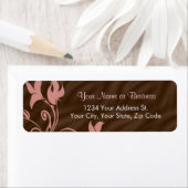 Roze bruine werveling retour adres label (Insitu)