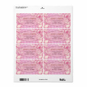 Roze & bruine wervelingen - aangepaste tekst etiket (Full Sheet)