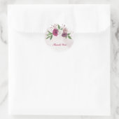 roze bruine witte bloemen ronde sticker (Tas)