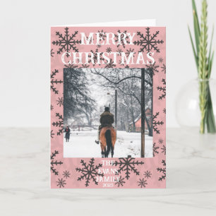 Roze, bruine, witte sneeuwvlokken kaart
