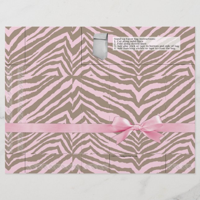 Roze/bruine Zebra met lintplaat, voorloopbalken (Voorkant)