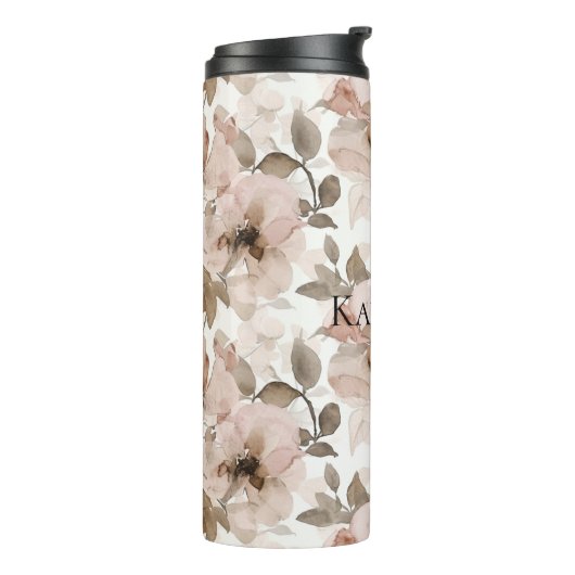 Roze bruine zuidwestelijke bloem thermosbeker (Gedraaid links)