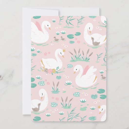 roze bruine zwanenkinderen kaart (Achterkant)
