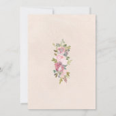 roze bruingebondente florale sip en uitnodiging (Achterkant)