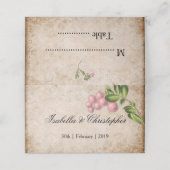  roze bruingeburgerde kaart plaatskaartje (Buitenkant ongevouwen)