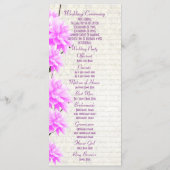  roze bruinkerkbruiloft programmakaart (Achterkant)