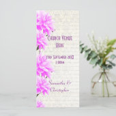  roze bruinkerkbruiloft programmakaart (Staand voorkant)