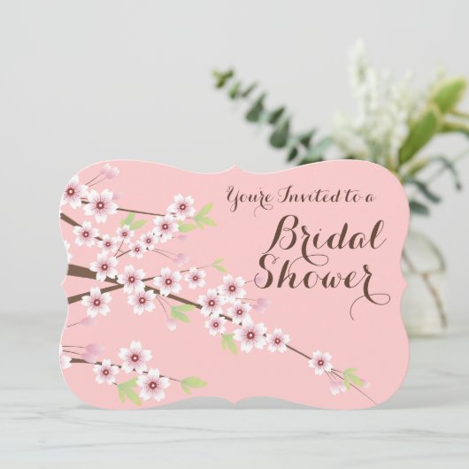  roze/bruinkers bloesem Vrijgezellenfeest Kaart (Staand voorkant)