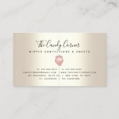 Roze bruinkoolbriketten, doordrukstrips, goud visitekaartje (Achterkant)