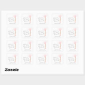 Roze Bruisende Brunch Bedankt Bruidsdiner Vierkante Sticker (Vel)