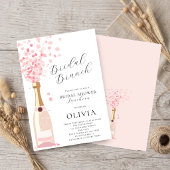 Roze Bruisende Brunch Bruidsborrel Kaart