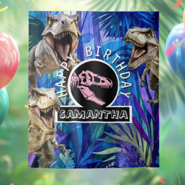 Roze brullende T rex achtergrond Wandkleed