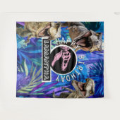 Roze brullende T rex achtergrond Wandkleed (Voorkant (horizontaal))