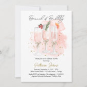 Roze Brunch & Bubbly Mimosa Vrijgezellenfeest Kaart (Voorkant)