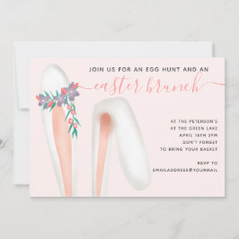 Roze brunch ei jacht op konijnenkonijnenoortjes kaart