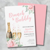 Roze Brunch En Bruisende Bruidsborrel Kaart
