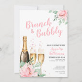 Roze Brunch En Bruisende Bruidsborrel Kaart (Voorkant)