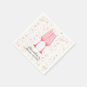 Roze Brunch en Bruisende Bruiloft Borrel Servet (Hoek)