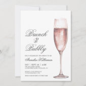 Roze Brunch En Bruisende Bruiloftsdouche Kaart (Voorkant)