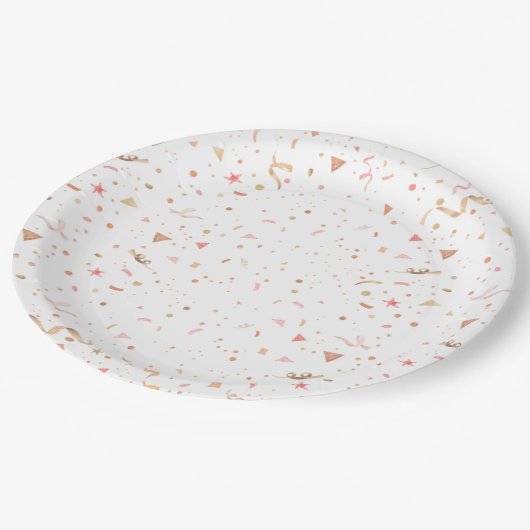 Roze Brunch en Bruisende Bruiloftsdouche Papieren Bordje (Gekanteld)