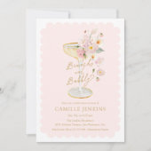 Roze brunch en bubbelige bruids douche uitnodiging (Voorkant)