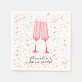 Roze brunch en bubbelige bruids-shower servet (Voorkant)