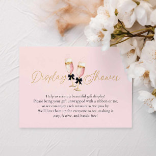 Roze brunch en bubbelige display douche informatiekaartje