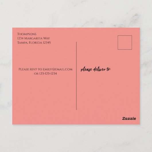 Roze Brunch en Bubble Champagne Vrijgezellenfeest Briefkaart (Achterkant)