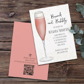 Roze Brunch en Bubble Champagne Vrijgezellenfeest Kaart