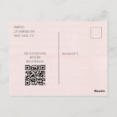 Roze Brunch en Bubble Vrijgezellenfeest QR-code Briefkaart (Achterkant)