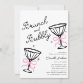 Roze brunch en Bubbly grillige hand getekend Kaart (Voorkant)