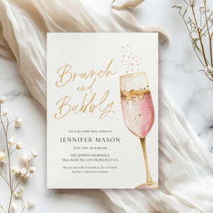 Roze Brunch en Bubbly Vrijgezellenfeest Kaart