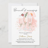 Roze Brunch & Mimosas Cocktail Vrijgezellenfeest Kaart (Voorkant)