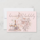 Roze Brunch & Mousserende Wijn Bruiloftsshower Kaart (Voorkant)