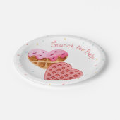 Roze brunch voor baby shower papieren bordje (Gekanteld)